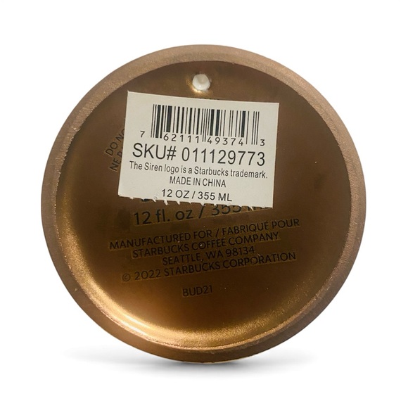 NWT Starbucks 2022 Holiday Copper Gold Metallic Siren Mermaid Ceramic Tumbler - Picture 6 of 6